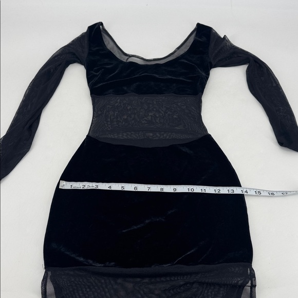 Vintage Y2K Elisabetta Rogiani Whimsigoth Velvet Mesh Peekaboo Illusion Dress - Picture 13 of 16